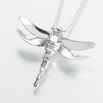 sterling silver dragonfly cremation pendant necklace